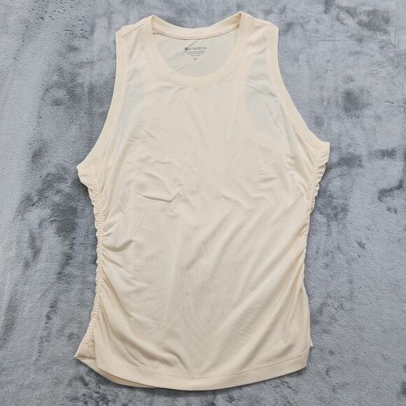 Athleta Foresthill Ascent Tank Top Cream Sleeveless Wool Nylon Stretch Hiking - Picture 1 of 9